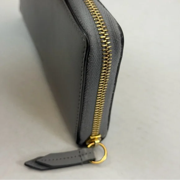 Gucci Guccissima Bow Zip-Around Wallet Gray Leather GG Logo - Picture 5 of 9